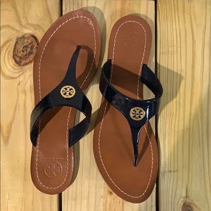 Tory Burch Navy Flip Flops